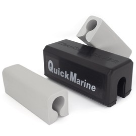 QuickMarine Single Ram Boat Transom Support Saver with 2 Pcs Trailering Motor Locks for Marine Outboard Engines Material Rubber Black