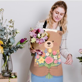 THISFIND Apron Home Kitchen Cooking Baking Gardening for Women Men with Pockets waterproof 32x28 inch