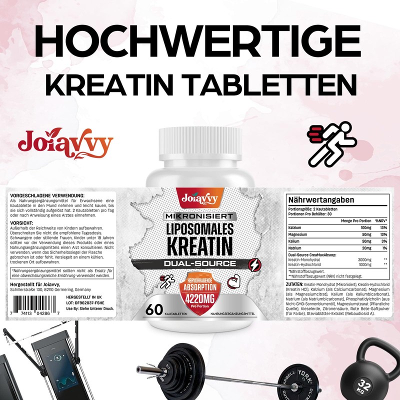 Creatine Monohydrate Tablets 4220 mg, Ultra High Dose Creatine Monohydrate