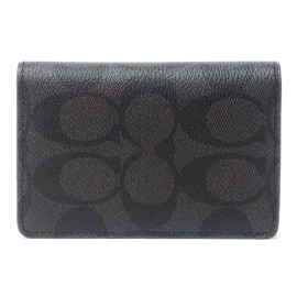 Coach F 91633QBLWO Card Case, ID Case, Pass Case, Commuter Pass Case, Signature (Outlet Product), Black