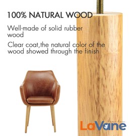 3.15 inch / 8cm Wooden Furniture Legs, La Vane Set of 4 Solid Wood Oblique Tapered Furniture Replacement Feet with Mounting Plate & Screws for Sofa TV Cabinet Bed Dining Table