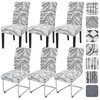 Alishomtll Stretch Chair Covers, Set of 6, Jacquard Chair Covers