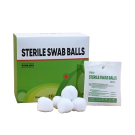 Cotton Sterile Wound Care Swabs - Individually Packaged, Sterilized (Cotton Balls (XL) (5pcs/Pack)), 1 Box
