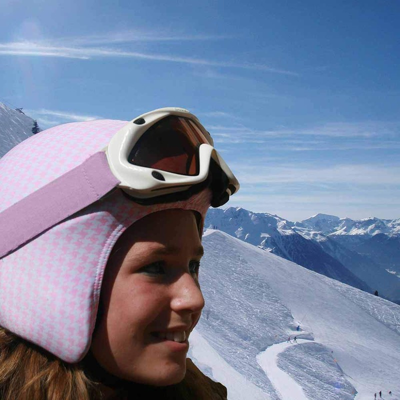 COOLCASC PINK/WHITE HOUNSTOOTH Multisport Helmet Cover