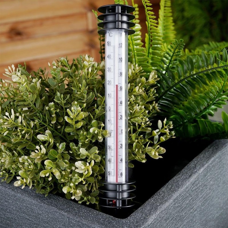Vilde Outdoor Garden Thermometer with Ground Spike 23 cm White