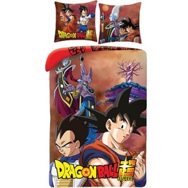 Bettwäsche Dragon Ball Super, wendbarer Bettbezug 140 x 200 cm und Kissenbezug, Polyester