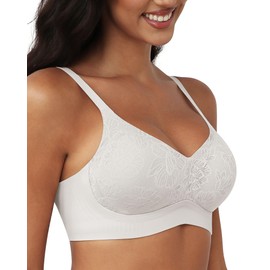 As Fairy Womens Bras Lace Wireless Seamless Padded Full Coverage Soft Comfort No Underwire Wirefreee Push Up Support Bralette No Wire Everyday T-Shirt Bra Back Fat Smoothing Brasiers White 34C