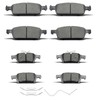 D1564 D1645 8pcs Ceramic Front Rear Brake Pads With Clips