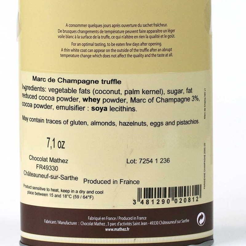 Mathez 'Les Parisiennes', French Chocolate Truffles with Marc of Champagne,