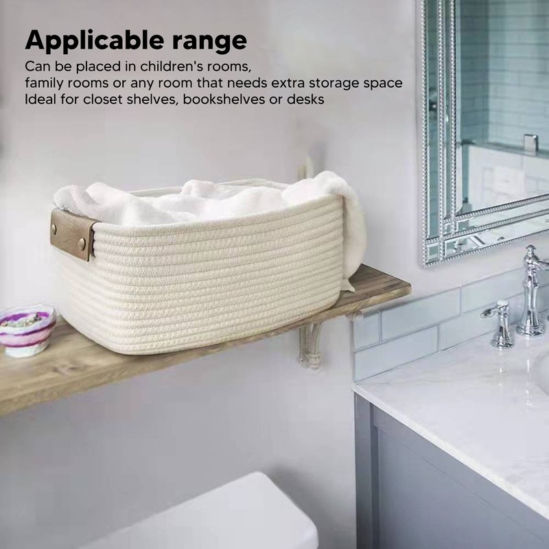 Cotton Rope Basket Large Capacity Multifunction Rope Woven Blanket Basket