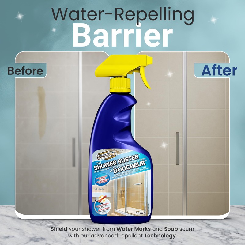 Shower Glass Door Cleaner – Shower Buster Spray for Soap