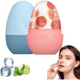 2Piezas Rodillo de Hielo para la Cara, Molde de Hielo para Cara, Molde de Hielo de Silicona Reutilizable Herramientasde Cuidado para Masaje Facial de Ilumina la Piel para Belleza Facial