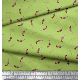 Soimoi Green Velvet Fabric Decor Fabric Printed Yard 60 Inch Wide