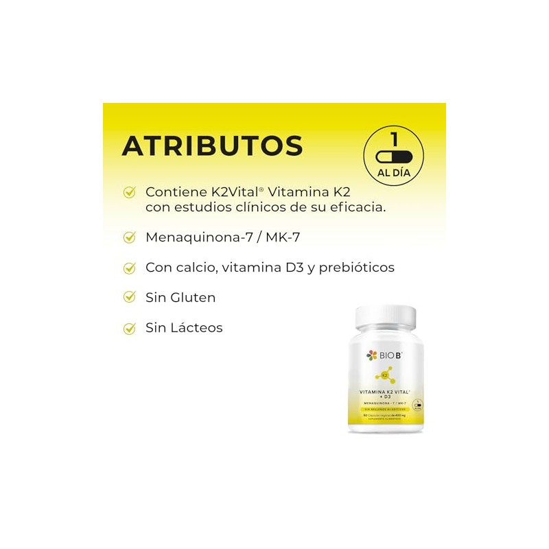 BIO B | Vitamina K2 Vital® (MK-7) + D3 con