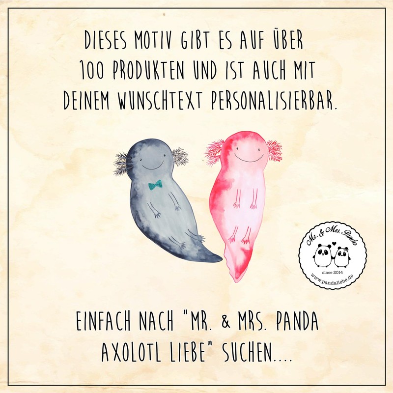 Mr. & Mrs. Panda Personalisierte Teetasse Axolotl Liebe - Personalisierte