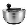SveBake 5.3Qt Stainless Steel Salad Spinner with Stop Button, BPA-Free