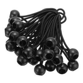 PATIKIL 6 Inch Tarp Ball Bungee Cord, 30 Pack Bungee Cords with Balls Canopy Tarp Tie Downs Cords Elastic String for Outdoor Camping Cargo Shelter Tent Poles, Black