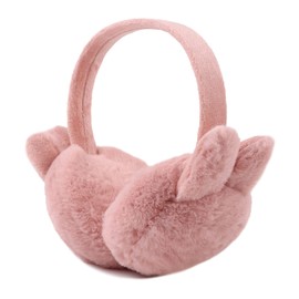 Peecabe Winter Kids Earmuffs Warm Girl Ear Muffs For Toddler Kid Children Earmuff with Cat Ears Girls Ear Warmer (Skin Pink Bunny)