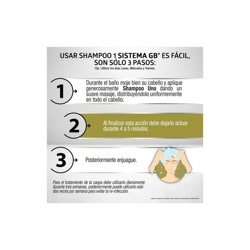 Shampoo 1 Sistema Gb Anticaída Y Anticaspa Hombre 230 Ml