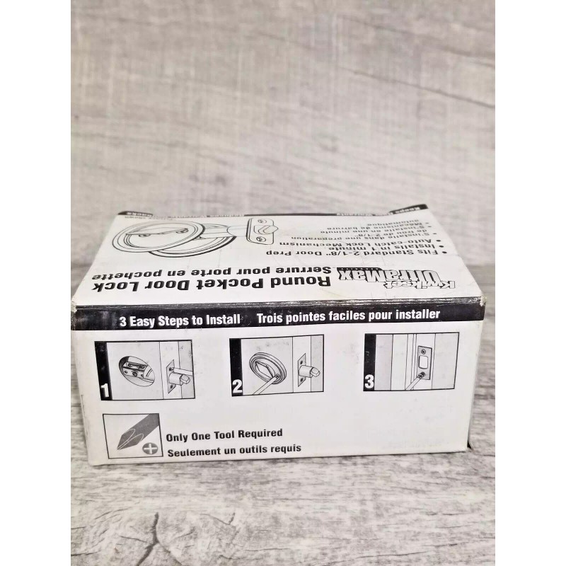 Kwikset 93340-001 Kwikset Round Pocket Door Passage Lock 334 10B