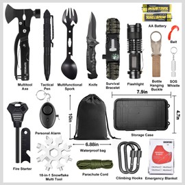Gifts for Men Dad Husband Fathers Day, Survival Gear and Equipment kit 21 in 1, Professional Cool Gadgets Stuff Tactical Tool, Gift Ideas for Him Teenage Boy Emergency Hunting Outdoors Camping Hiking