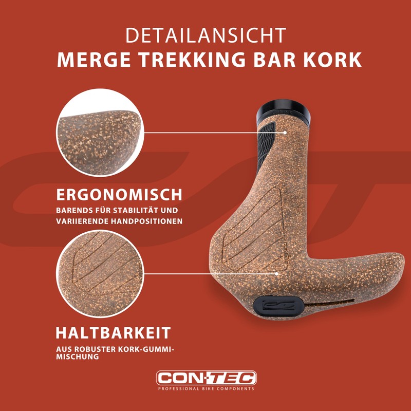 CONTEC Merge Trekking Bar Cork, Ergon Design, 96/140 mm, Breathable,