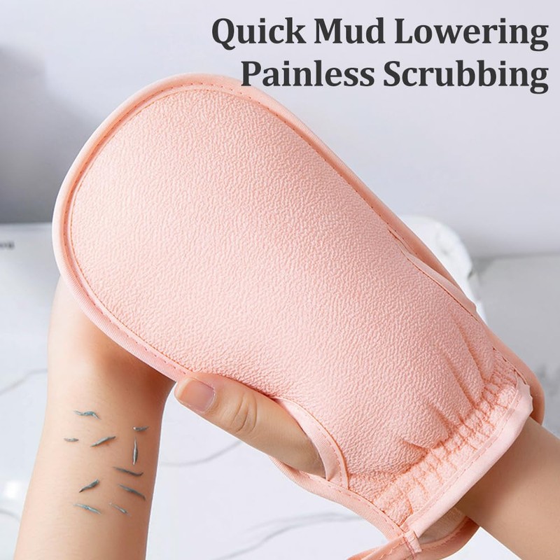 Pack of 2 Body Exfoliating Gloves for Bath, Hamam Glove
