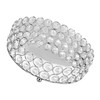 Crystal Cosmetic Makeup Tray 8in Round Display Tray Mirrored Metal