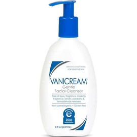 Vanicream Limpiador facial suave con dispensador de bomba, 8 onzas líquidas, formulado sin irritantes comunes para personas con piel sensible