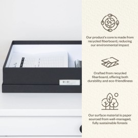 Bigso Sverker Canvas Fiberboard Legal and Art Storage Box for Papers | Blue