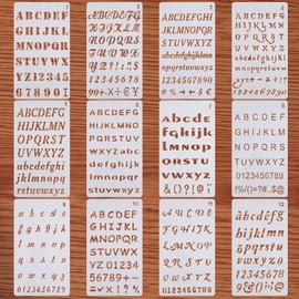 AIRIQI Letter Stencils - 12 Pack, 4 x 7 Inch, Reusable Plastic Alphabet Stencils for Bullet Journaling, Scrapbook Decor & DIY Craft Projects