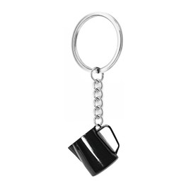 Miniature Replica of Barista Portafilter Keychain Realistic Coffee Lover Accessory (Frothing Pitcher)