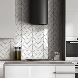 DICOFUN 10-Sheet Polished White Peel and Stick Backsplash, Realistic Ceramic Tile Look PVC Stick on Backsplash Wall Tiles for Kitchen and Bathroom