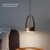 LED Chandelier Pendant Lamp Wood Grain Imitation Iorn Warm Lighting
