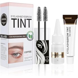 Tinte Para Cejas y Pestañas, Kit De Tinte 2 En 1, Maquillaje de Larga Duración Máscara de Cejas con Cepillo Cejas, Mascara Tinte Fijador para Cejas, G