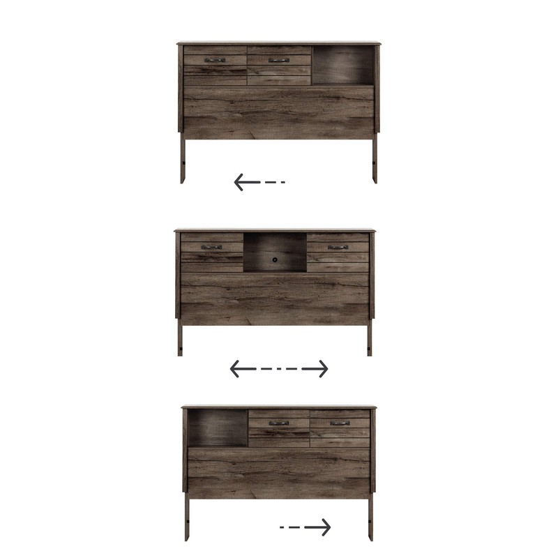 South Shore Ulysses Full Bookcase Headboard Fall Oak