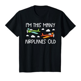 Kids Im This Many Years Old 2 Airplanes 2nd Birthday Boys Kids T-Shirt