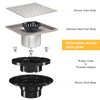 Yaseingoo 4 Inch Square Shower Drian with Flange-SUS 304 Stainless