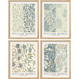 SIGNWIN Framed Poster William Morris Botanical and Floral Design Wilderness Nature Illustrations Fine Art Decorative Country/Farmhouse Vintage for Living Room, Bedroom, Office - 12"x16"x 4 Natural
