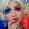 Halloween Harley/Joker Makeup Kit for Costume Cosplay, Red Blue Face