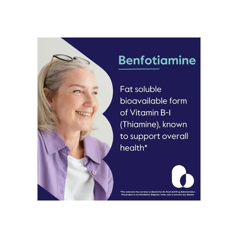 Benfotiamine 300mg (60 Vegetarian Capsules) No Stearates - No Silicon