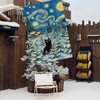 Christmas House Flag 28x40 Inch Large Winter Black Cat Farmhouse