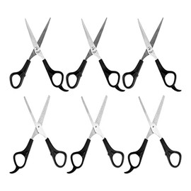 Hair Styling Tools 6pc Barber Scissor Set Teeth Straight Scissors for Salon Home Diy Haircuts