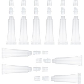 SZHENGSHAN Lip Gloss Squeeze Tubes, 10 Clear 8ml Soft Squeezable Lip Balm Containers, Refillable Mini Cosmetic Tubes for Travel/On-The-Go Makeup Storage