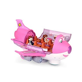 Finetoknow Children Stunt Electric Airliner Toy with Light Effects Rotating Super Trick Gift Passenger Aircraft Simulation Model 360 Rotating Electric Toy Airplane for Kids(Chinese Version), Pink