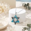 SHAOAN 925 Sterling Silver Star of David Turquoise Necklace for