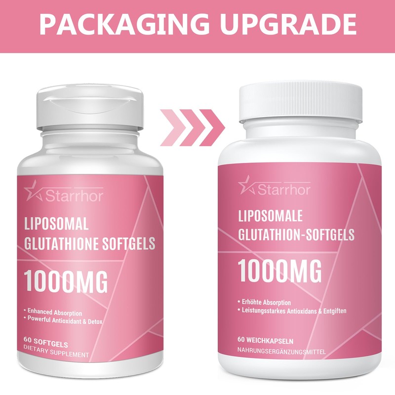 Liposomal Glutathione Soft Capsules, Highly Effective Glutathione Supplement 1000 mg