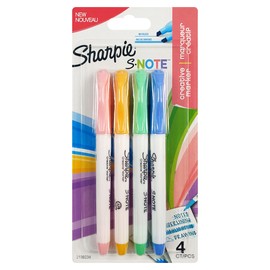 Sharpie real pastel color S-NOTE highlighter 4-color set / pastel oil-based magic / 샤피 리얼 파스텔컬러 S-NOTE 형광펜 4색 세트 / 파스텔 유성매직