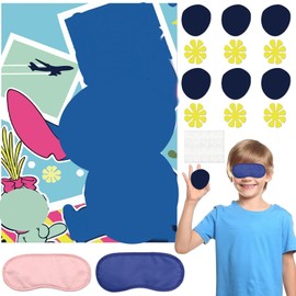 Heartsking Pin the Nose On the Game, 72×52cm Fun Party Games for Boys Girls with 24PCS Stickers Birthday Party Supplies for School Activities Classroom Games Home Wall Decorations for Kids Pin Games