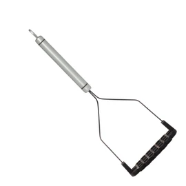 KitchenCraft Professional Potato Masher with Non Stick Safe Nylon Head, Stainless Steel, 28 cm, Silver/Black